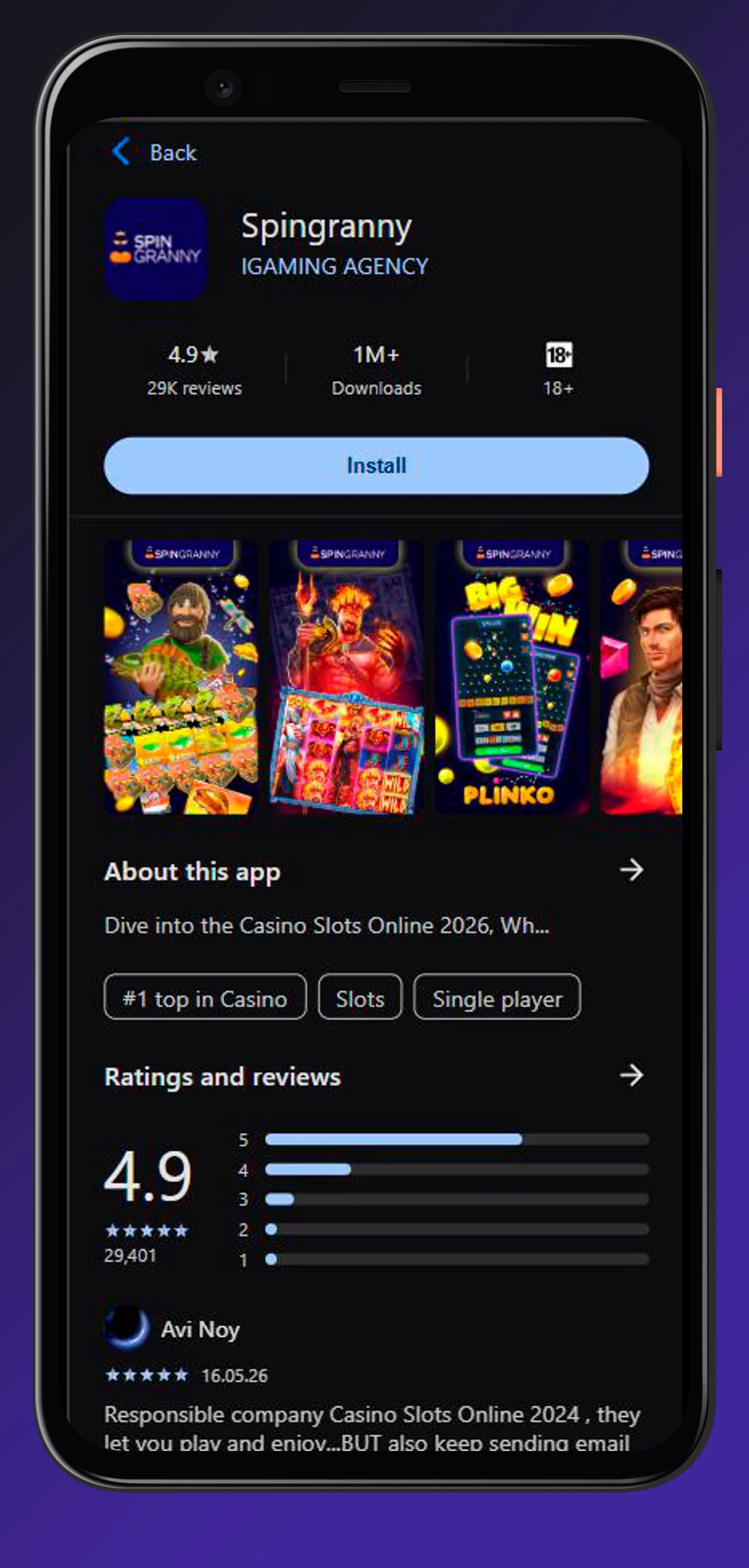 Spingranny Casino Mobile App